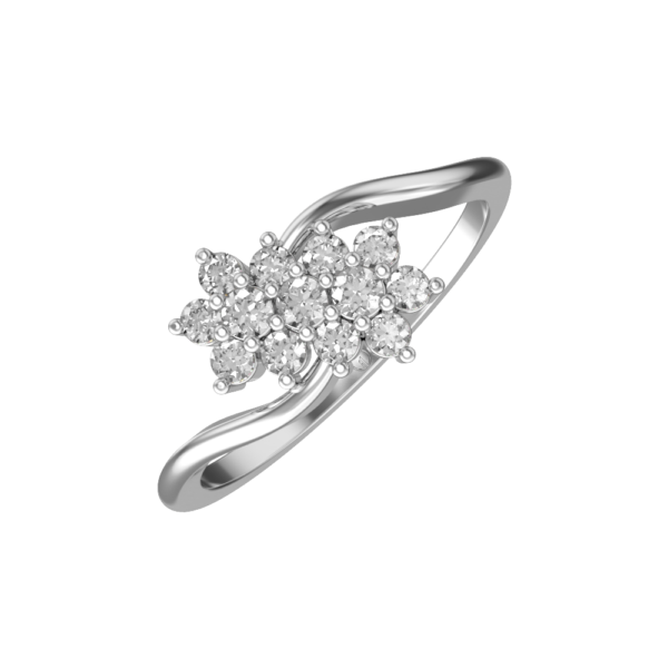 VVS EF Grade Winter Blossom Diamond Ring with 0.34 carat diamonds