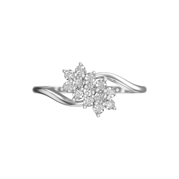 View of the Winter Blossom Diamond Ring in close up