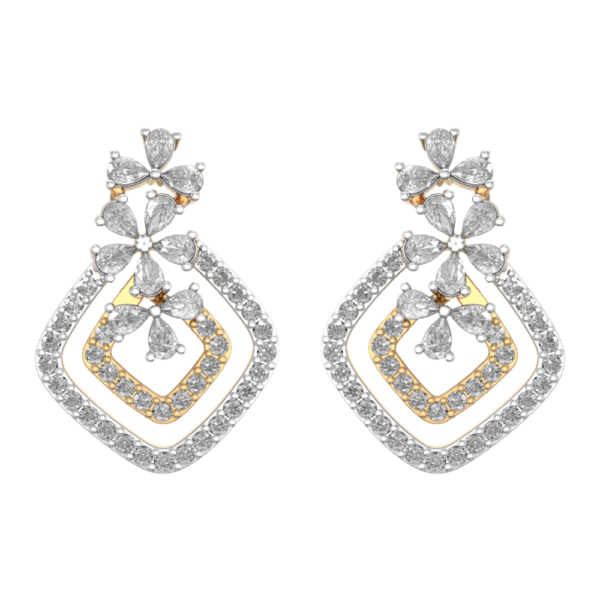 View of the Admirable Solitaire Diamond Earrings in close up