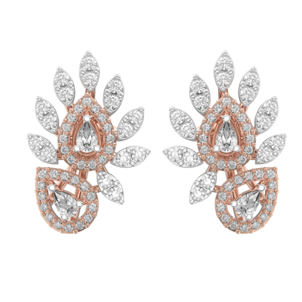 View of the Adorable Attractions Diamond Earrings in close up