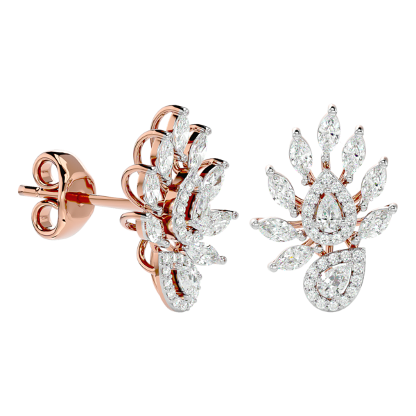 VVS EF Grade Affectionate Archduchess Diamond Stud Earrings In Pink Gold For Women with 2.66 carat diamonds