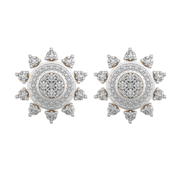 View of the Amazing Aubade Diamond Earrings in close up