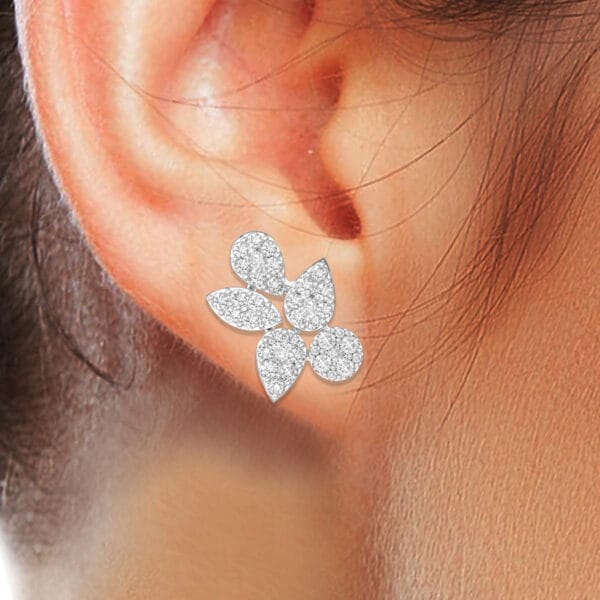 Human wearing the Astonishing Allures Diamond Earrings