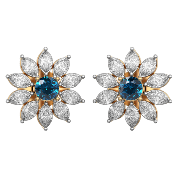 VVS EF Grade Azurine Princess Diamond Earrings with 0.83 carat diamonds