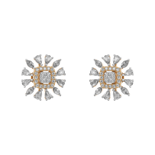 Beautiful Buttercup Diamond Earrings made from VVS EF diamond quality with 1.04 carat diamonds