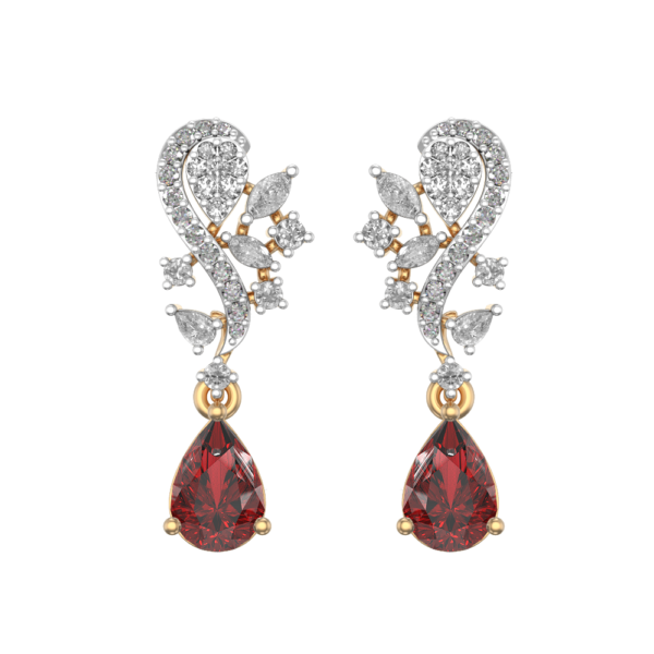 View of the Bewitching Daily Dazzle Diamond Earrings in close up