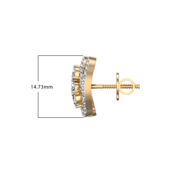 An additional view of the Captivating Daily Dazzle Oval Diamond Studs In Yellow Gold For Women