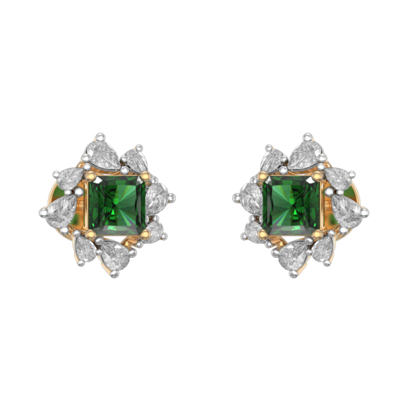 Charismatic Green Topaz Diamond Earrings made from VVS EF diamond quality with 0.8 carat diamonds