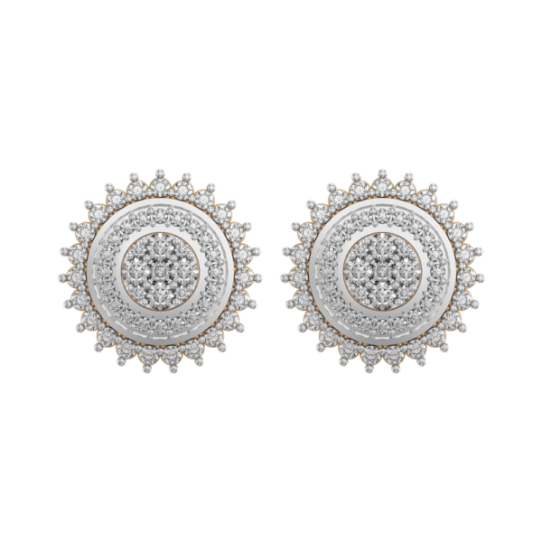 View of the Charm Of Carnation Diamond Earrings in close up