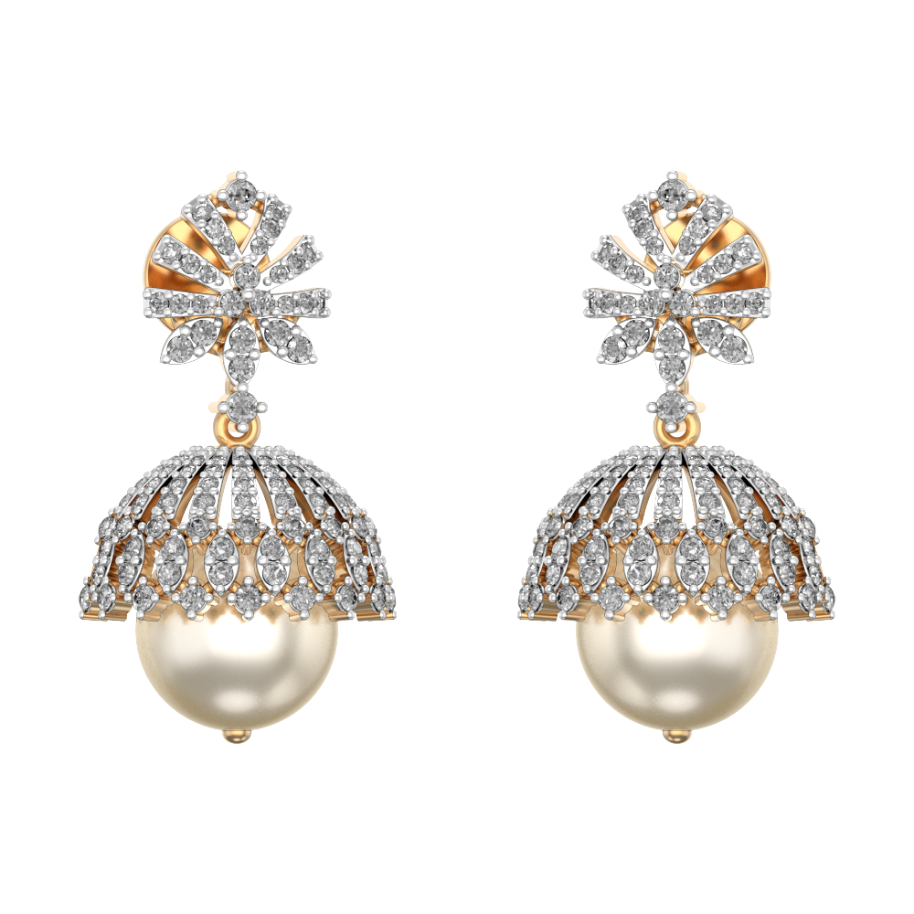 Charming Angel Diamond Jhumka Earrings
