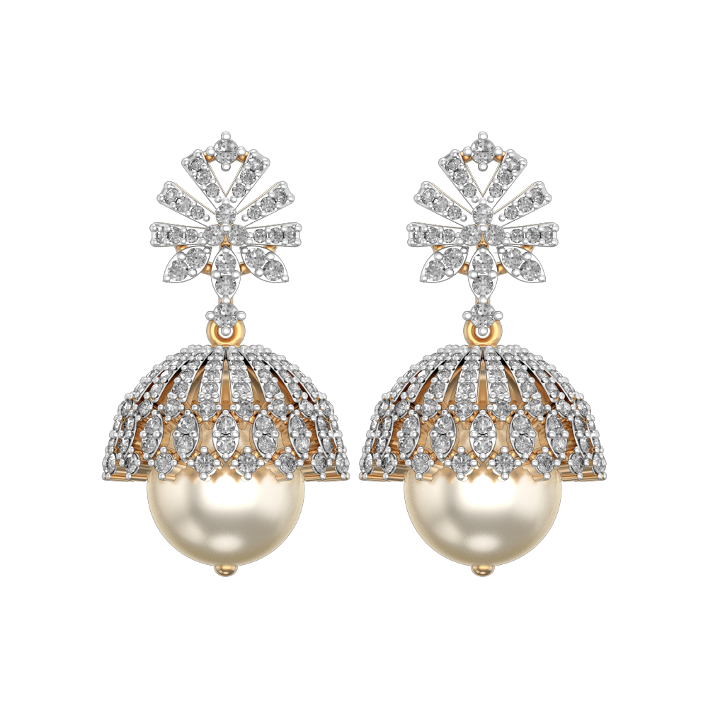 Charming Angel Diamond Jhumka Earrings