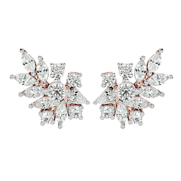 View of the Charms Of Splendour Diamond Earrings in close up