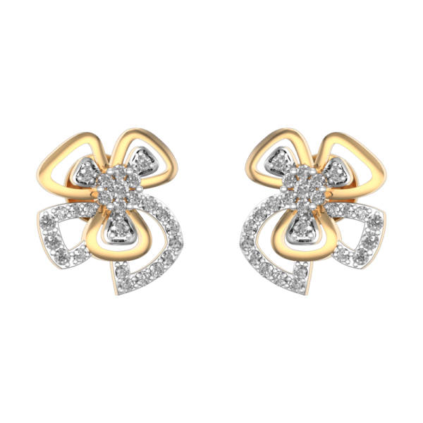 Cinderella's Ribbon Diamond Earrings made from VVS EF diamond quality with 0.55 carat diamonds