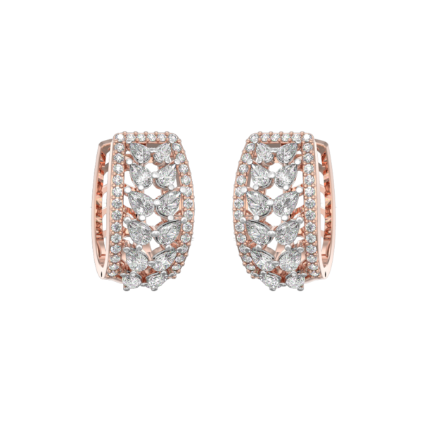 Clasping Charisma Diamond Earrings made from VVS EF diamond quality with 1.9 carat diamonds