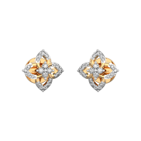 Classic Clarkia Diamond Earrings made from VVS EF diamond quality with 0.248 carat diamonds