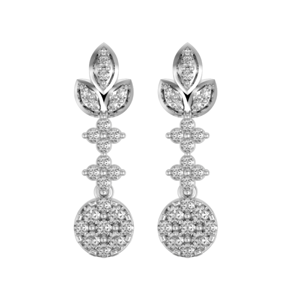 View of the Cluster Buds Diamond Earrings in close up