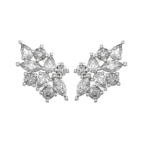 View of the Coral Beauty Diamond Earrings in close up