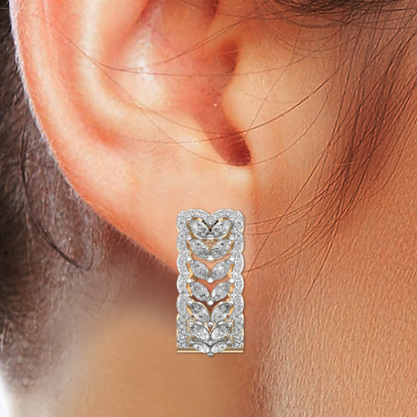Human wearing the Coruscating Cirrus Diamond Stud Earrings
