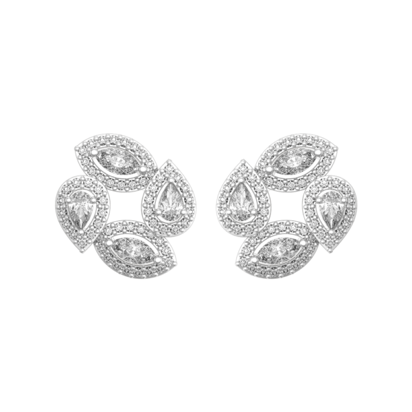 View of the Cuddling Coruscants Diamond Earrings in close up