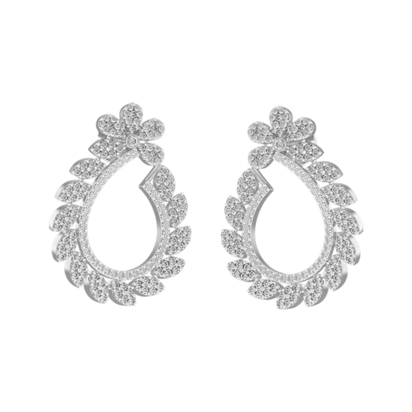 Curling Coruscations Diamond Earrings made from VVS EF diamond quality with 1.37 carat diamonds