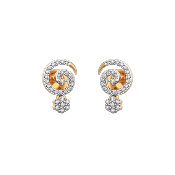 Cute Coil Diamond Earrings made from VVS EF diamond quality with 0.48 carat diamonds