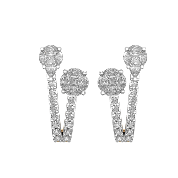 View of the Dainty Daily Dazzle Diamond Earrings in close up