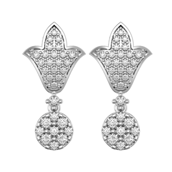 View of the Dainty Dazzles Diamond Earrings in close up