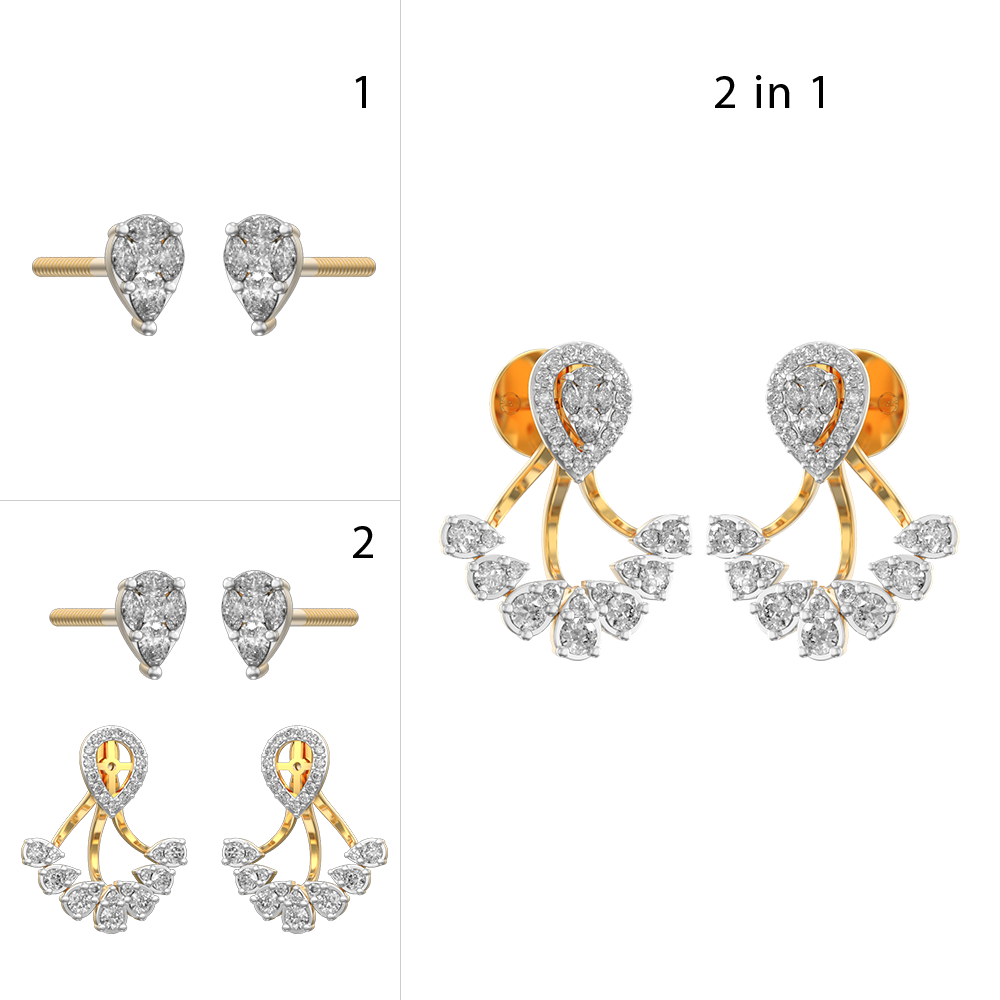 Dazzles Of Droplets Diamond Earrings made from VVS EF diamond quality with 0.92 carat diamonds