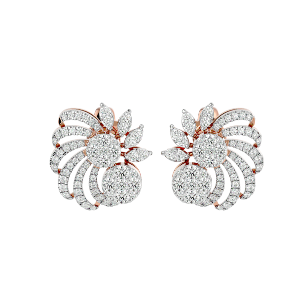 View of the Divine Darling Diamond Earrings in close up