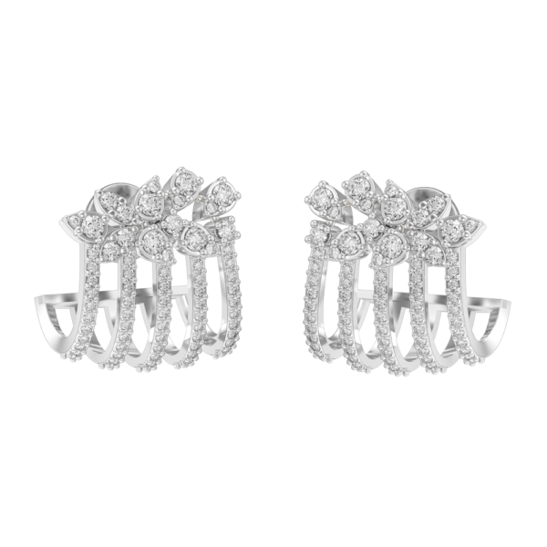 Dreamboat Florals Diamond Ear Cuff made from VVS EF diamond quality with 1.05 carat diamonds