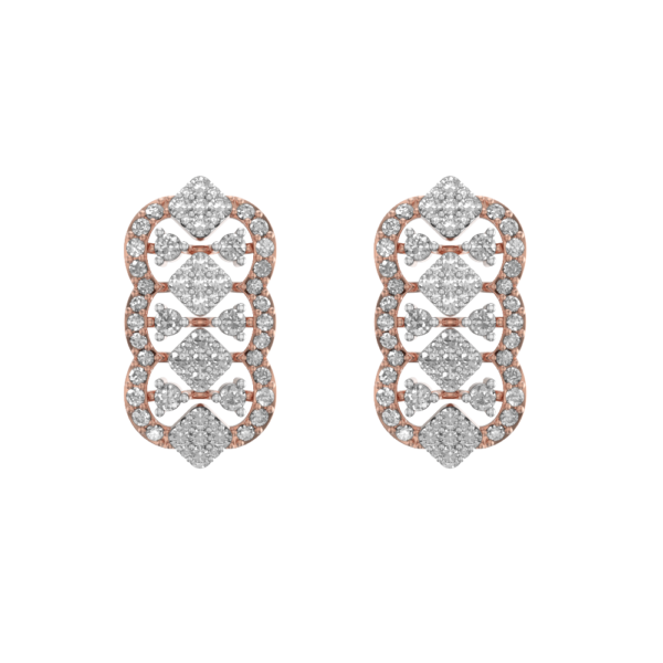 View of the Enchanting Scintillations Diamond Earrings in close up