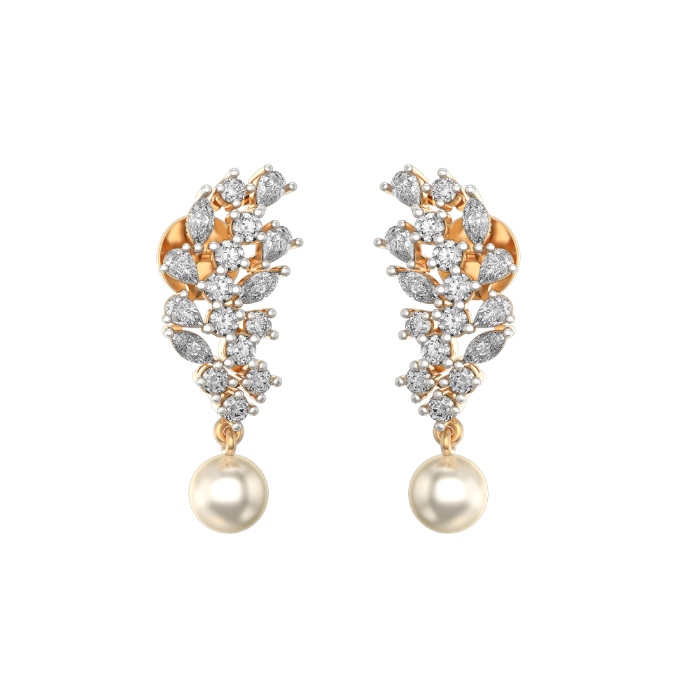 Shop Rubans 925 Silver 18K Gold Plated 925 Silver Fine Zirconia Studded Stud  Earring Online at Rubans
