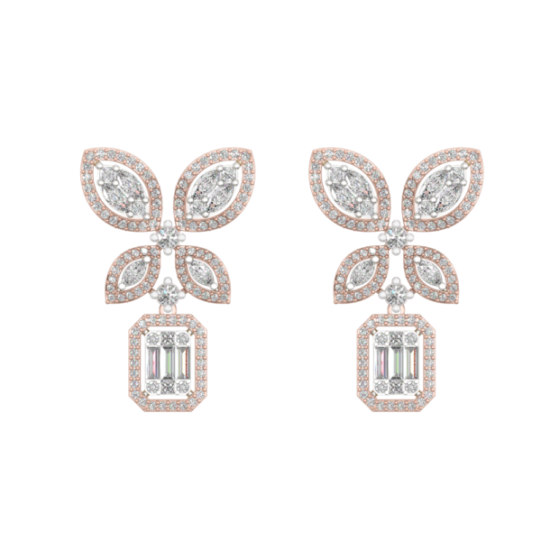 View of the Ethereal Enchantments Diamond Earrings in close up