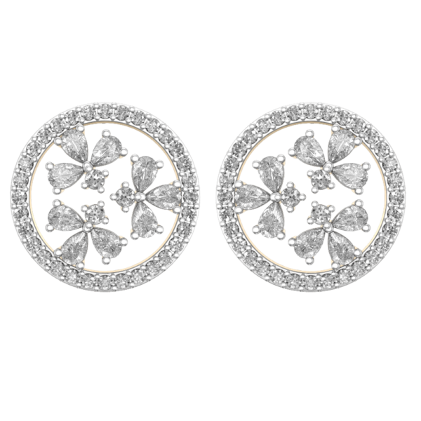 View of the Exotic Diamond Dailywear Earrings in close up