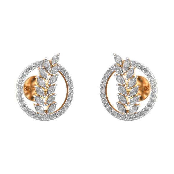 Exotic Leafy Diamond Earrings made from VVS EF diamond quality with 1.15 carat diamonds