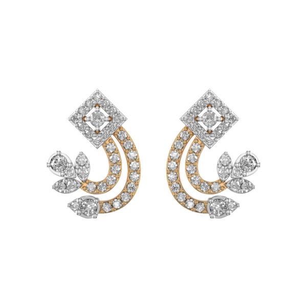 View of the Exquisite Desire Diamond Earrings in close up