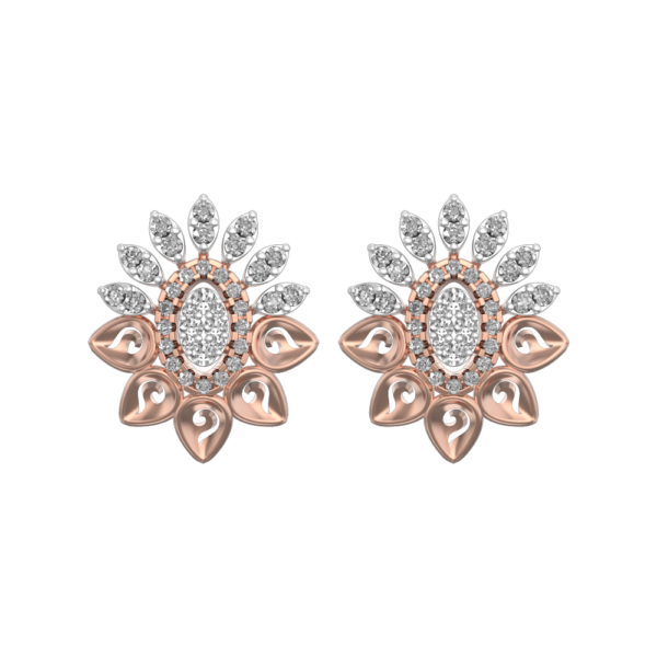 View of the Exuberant Effulgence Diamond Earrings in close up