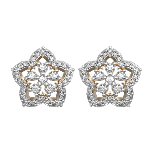 View of the Fabulous Flora Diamond Earrings in close up