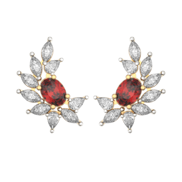 View of the Fiery Glitz Diamond Earrings in close up