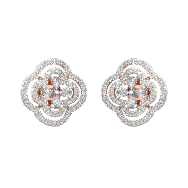 Floret Fascinations Diamond Stud Earrings made from VVS EF diamond quality with 1.01 carat diamonds