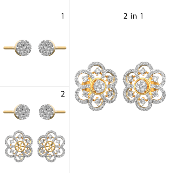 Floret Of Venus Diamond Earrings made from VVS EF diamond quality with 0.85 carat diamonds
