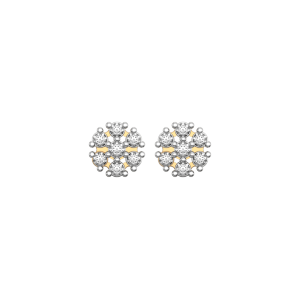 View of the Flower of the Flock Diamond Earrings in close up
