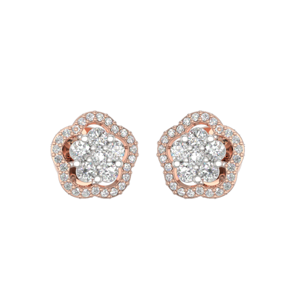 Floweret Fondle Diamond Stud Earrings made from VVS EF diamond quality with 0.68 carat diamonds