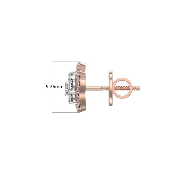An additional view of the Floweret Fondle Diamond Stud Earrings