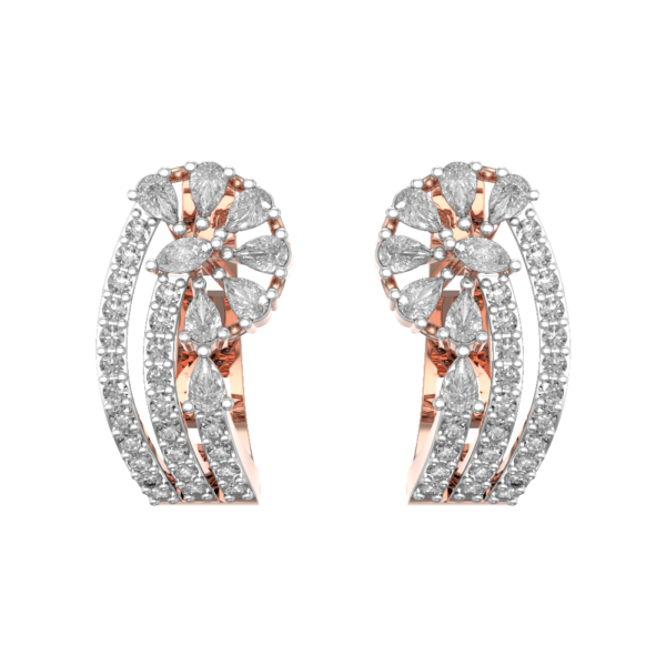 View of the Gleamy Dailywear Diamond Earrings in close up