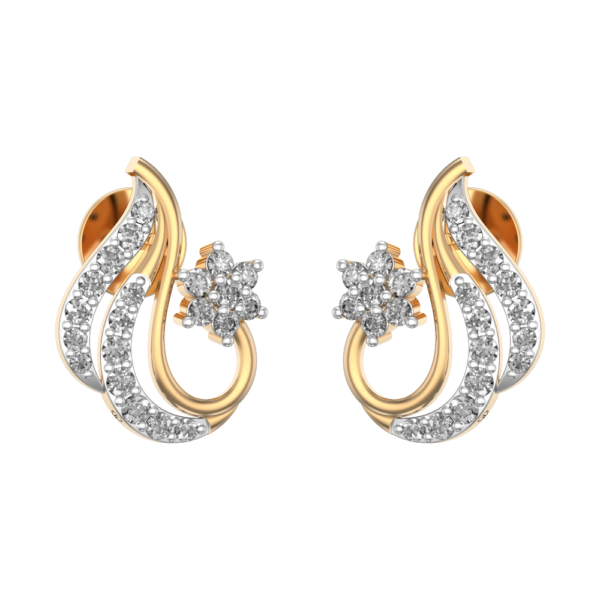 Glistening Waves Diamond Earrings made from VVS EF diamond quality with 0.61 carat diamonds