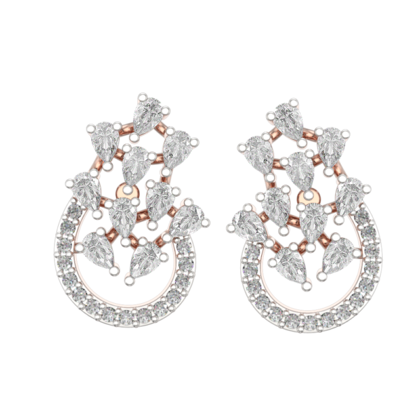 View of the Glorious Buds Diamond Earrings in close up