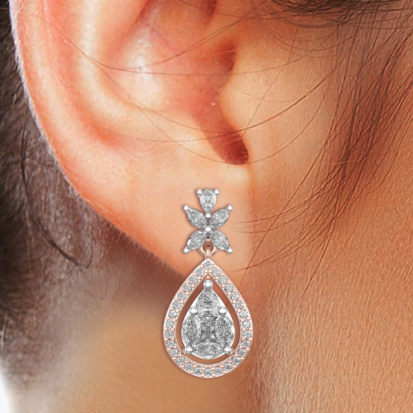 Human wearing the Glorious Luster Diamond Earrings