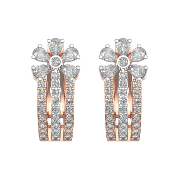 View of the Gracious Dazzle Diamond Earrings in close up