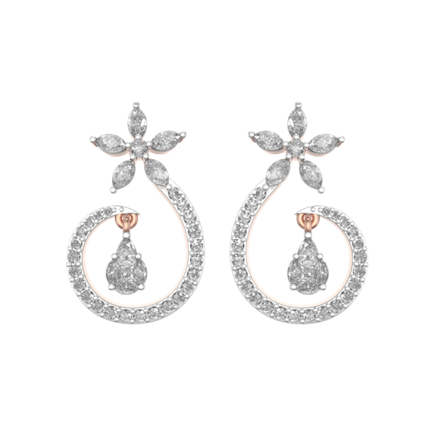 View of the Heavenly Diamond Earrings in close up